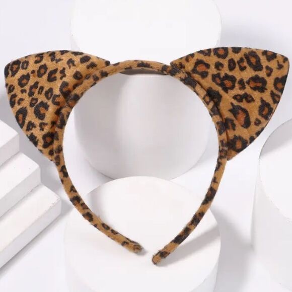 Accessories - 🐱 Leopard Print Cat Ears Fabric Headband 🐱